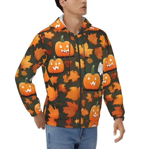 Sweat à capuche imprimé citrouille homme décontracté EdWal