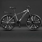 Dazzixマウンテンバイク マウンテンバイク 24/26/27.5インチ21/24/27/30段変速ディスクブレーキ衝撃吸収ロード アルミ合金フレーム 油圧式ディスクブレーキ 成人男性と女性レーシング十代の学生作業オフロード自転車MTB 適合女の子 男の子 ランキング 人気 入学 誕生日 (27.5インチ/21速,グレー /10枚刃ホイール)