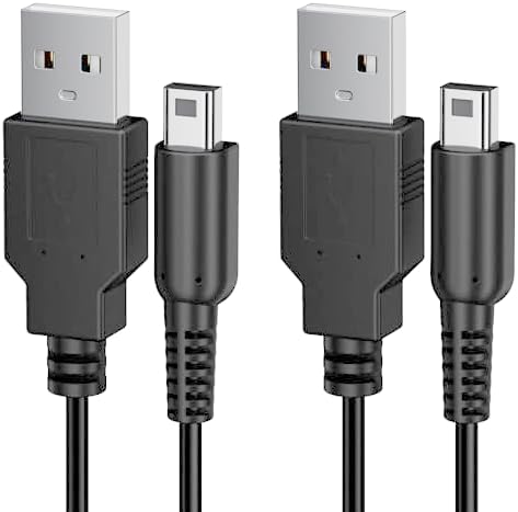 2Pcs USB Charger Cable Power Cord for Nintendo New 3DS XL/3DS, 3DS XL/3DS, New 2DS XL/2DS, 2DS XL/2DS/ DSi/DSi XL (3.9ft/120cm)