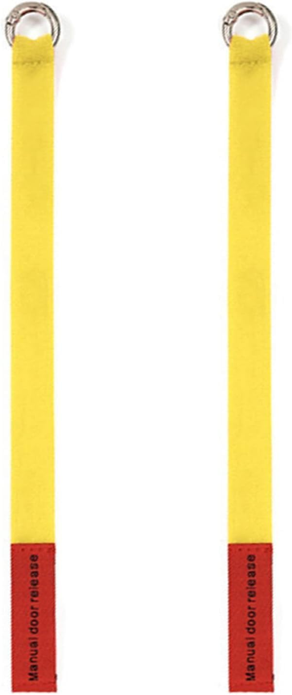 Wyjuan Yellow 2Pcs Vehicle Door Emergencies Pull Cord Simple Operate Escape Pull Strap Car Emergencies Exits Rope Simple Installation Handlesets Door Hardware And Locks (Yellow)