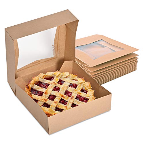 Pie Boxes Bulk. White Bakery Pie Boxes 45 Pk Professional Window Display Carrier for Baked Goods