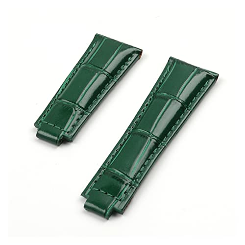 Bracelet de montre cuir vert 20 mm pour remplacer votre Oysterflex