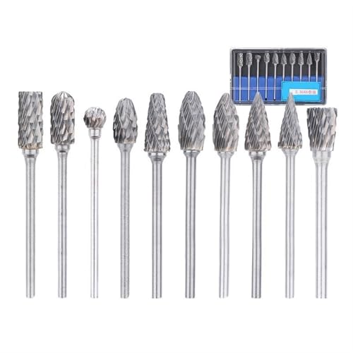 Juego 10 piezas fresas rotativas de carburo de tungsteno 2.35x6 mm miniatura 1