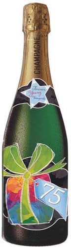 Champagne Bottle Cards - 75TH BIRTHDAY