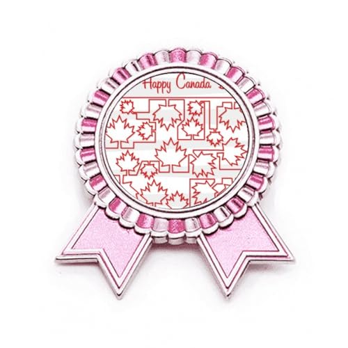 Broche rose en érable élégante en métal taille M pour fêtes