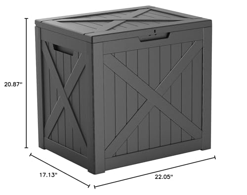 Image of 32 Gallon Waterproof Outdoor Storage Box, UV Resistant Resin Deck Box with Hydraulic Rod for Reinforced Stability, Perfect for Patio, Garden, and Pool(Black,32 Gallon)