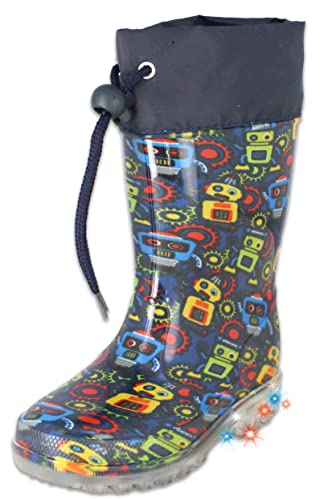 Beck Blinking Robots Regenboot voor jongens, donkerblauw, 30 EU