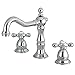 Kingston Brass KS1971AX Heritage Widespread Lavatory Faucet with Metal Cross Handle, Polished Chrome, 8-Inch Adjustable Center
