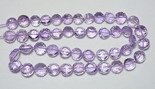 Gemme pour bijoux en améthyste facettée coin shape et perles concaves de 9mm-10mm