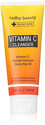 Vitamin C Facial Cleanser 4 oz - Best Anti Aging brightening face wash with Vitamin C, Herbal Infusion, Rosehip Oil - with 8 times antioxidant protection!