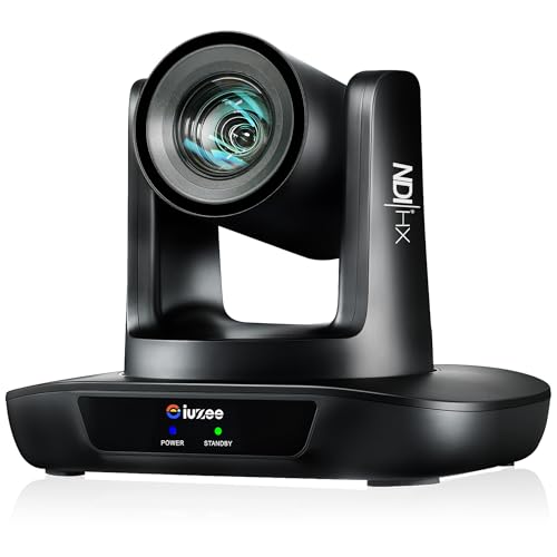 iuZee NDI PTZ Camera AI Auto Tracking 3G-SDI/USB3.0/HDMI/LAN PoE 30X Optical and 8X Digital Zoom Live Streaming Camera 1080P 60FPS for Church Services Worship Education Events vMix OBS YouTube