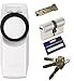 Produktbild ABUS HomeTec Pro CFA3000 W + EC660 Doppelzylinder 35/35mm mit Not-u. Gefahrenfunktion, 3 Schlüssel + 1 Antriebsschlüssel