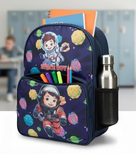Image of Stylbase 15 Inch 3D Cartoon School Bag for Boys & Girls | Waterproof Lightweight Polyester Kids Backpack with Bottle Pocket | Ideal School Bags for Kids Nursery, LKGClass (3-5 Years)