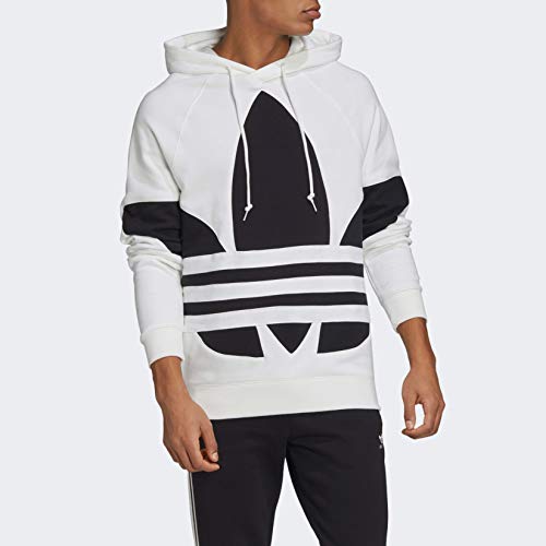 adidas Originals Men's Big Trefoil Hoodie Sweatshirt, White, XS