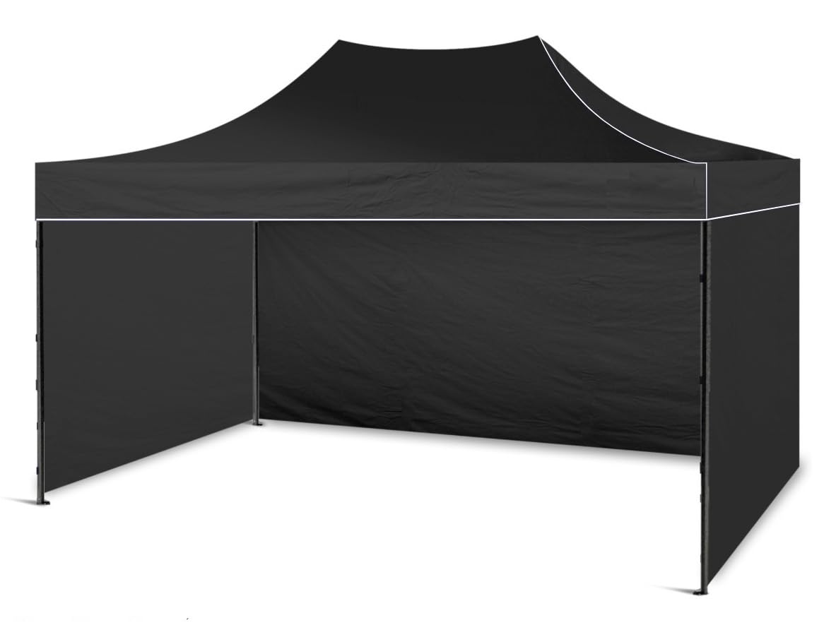 BDW Pavillon - Tente de Réception pour Jardin, Terrasse - Pavillon Étanche, Stable - Pavillon Pliable, 3 Parties Latérales de Pavillon Incluses - Tonnelle 2 x 3 m - Noir
