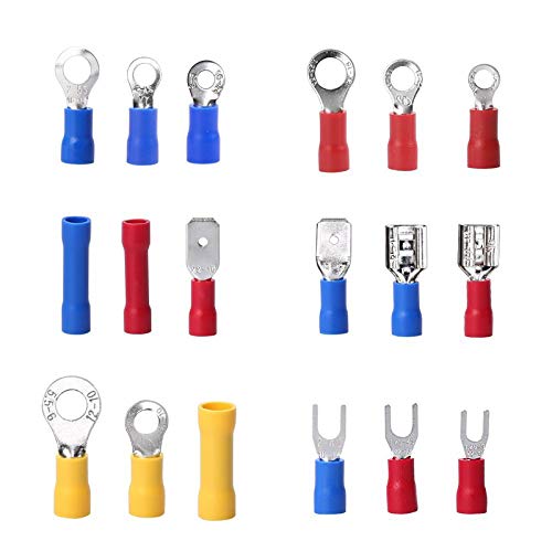 Kit de cosses Assorties Mixtes, connecteurs à sertir, bornes à sertir électriques isolées avec 18 Tailles de connecteurs de Fil électrique, 1200 pièces