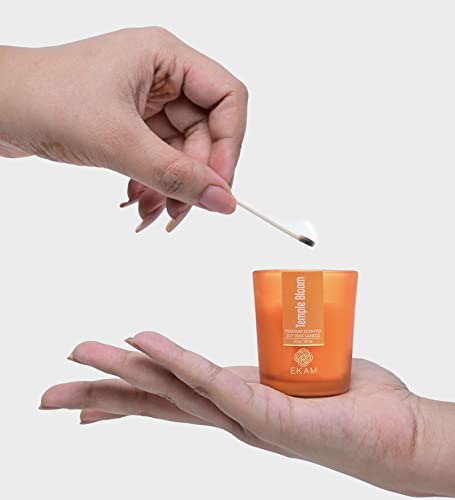 Image of EKAM Temple Bloom Votive Soy Wax Scented Candle, 40 Grams, 10 Hours Burn Time| Long Lasting Premium Candles | Ideal for Home Decor | Gifting & Aromatherapy (Pack of 12)