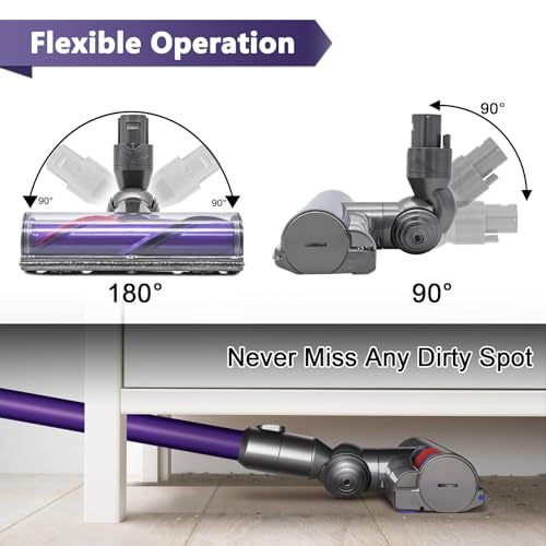Image of Quick-Release Motorhead Cleaner for Dyson V6 DC58 DC59 DC61 DC62 DC72 DC74 Vacuums Models Cleaner Head Dyson SV04 SV06 SV09 Replacement Part Electric Head for Hardwood Floor Carpets