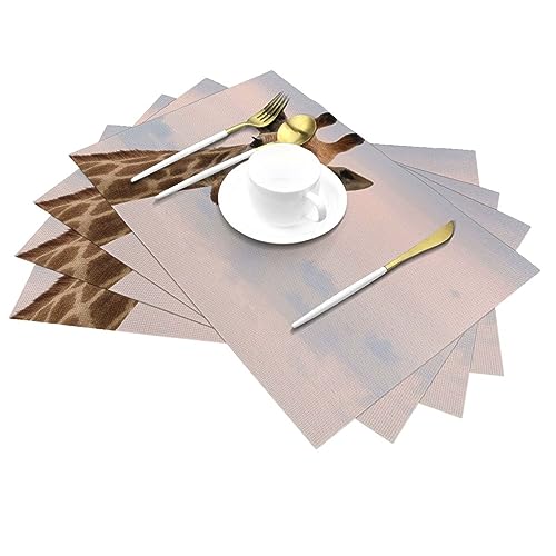 Set de table tissé girafe résistant à la chaleur et lavable - 3