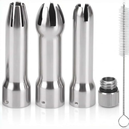 Whipped Cream Dispenser Tips, Universal Stainless Steel Nozzles