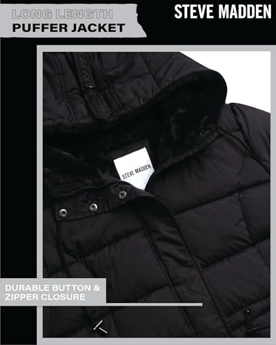 Steve Madden Womens Winter Coat - Heavyweight Insulated Puffer Jacket - Faux Fur Lined Quilted Parka Jacket for Women4
