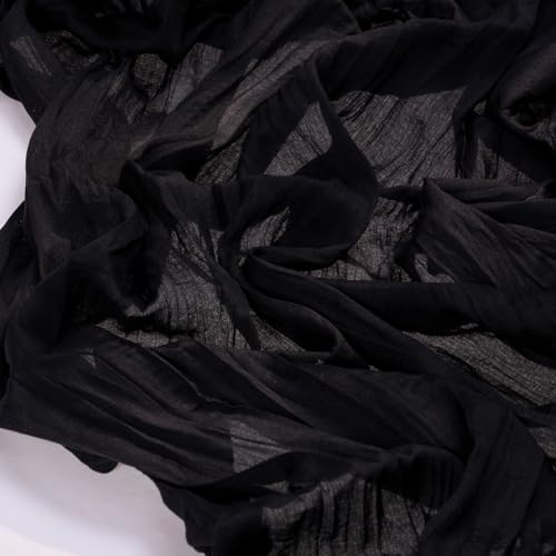 Image of Socomi 10pcs Black Cheesecloth Table Runner Boho Rustic Gauze Summer 120 inch 10FT Cheese Cloth Sheer Runner for Wedding Party Baby Shower Birthday Home Decor Holiday Decorations