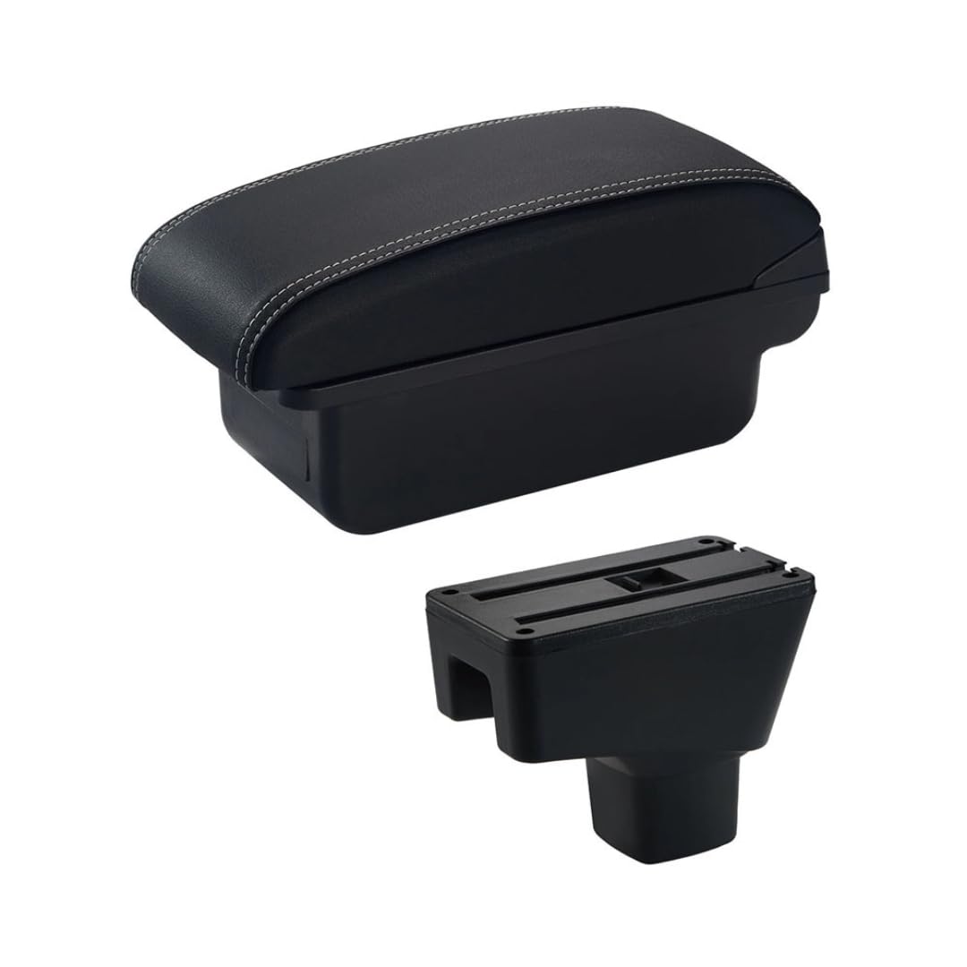 Toiumops Armrest for Suzuki SX4, Car Armrest Box Center Console Store Box(A3 White Line No USB)