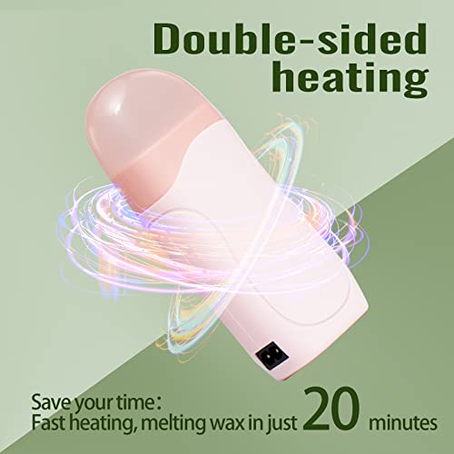 Roll On Wax Kit, Waxfans Wax Roller For Hair Removal,Roll On Wax For Larger Areas Of The Body,Home Waxing Kit For Women,Soft Wax Kit For Sensitive Skin (Pink) #TOP2