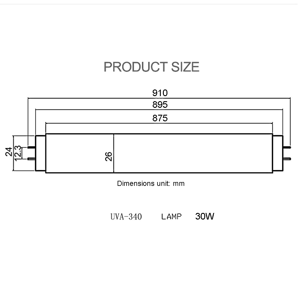 Lampade da laboratorio Uva 340 Sostituiscono il tubo di invecchiamento della lampada fluorescente di riscaldamento per simulare la luce solare di mezzogiorno per i test di fabbrica della scuola