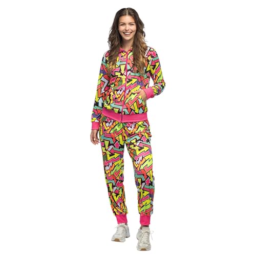 Tenue des années 80 multicolore en jogging Boland pour le carnaval