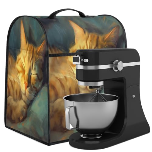 Coffee Maker Cover Cute Good Night Cat Kitchen Appliance Covers Small Appliance Covers Blender Cover Juicer Cover Dust Covers for Kitchen Appliances with Top Handle and Pockets,Washable,C601