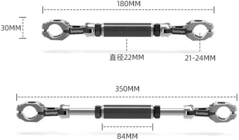 クロスバーバランス オートバイユニバーサルバランスバー調整可能なクロスバー強化ハンドルバー拡張ブラケット強化レバー(Black)