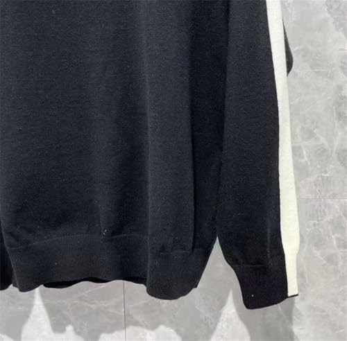 Men's Clothing Color Stitching Long Sleeve Tshirt Slim Lapel Knitted Casual Tees Tops4