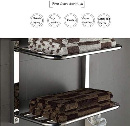 Stainless Steel Electric Towel Warmer Rack for Bathroom, Wall-Mounted Heated Towel Shelf, Classic Drying Rack for Cozy Warm Towels, Luxury Home Spa Accessory