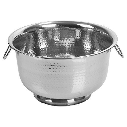 Large Round Ice Bucket Bowls and Bottle Holders Stainless Steel Party Punch Bowl Champagne Wine Beer Cooler (Ice Bucket with Dimple Design Ø36cm x H21cm)
