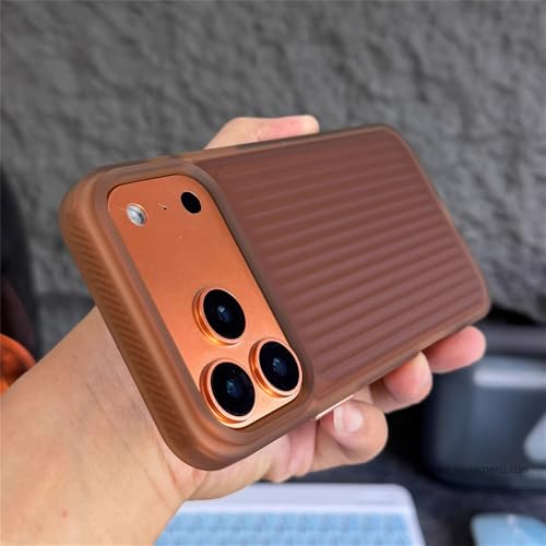 Coque de Luxe mate pour iPhone 17 Pro Max design 3D à rayures gris clair