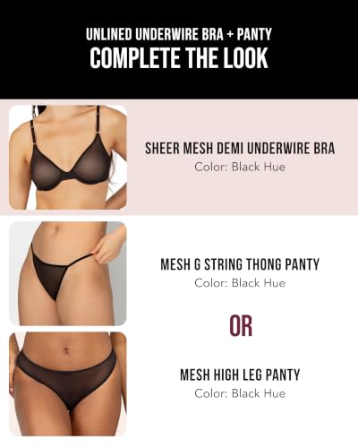 Image of Smart & Sexy Women's Sheer Mesh Demi Underwire Bra - See Through Bras