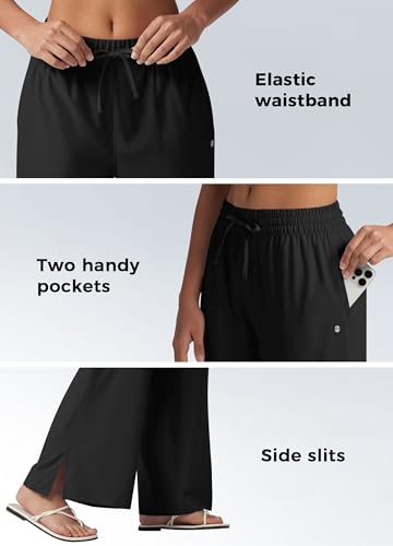 Willit Women's Wide Leg Pants Swim Beach Pants UPF 50+ Lightweight Travel Quick Dry Sun Protective 29" 31"