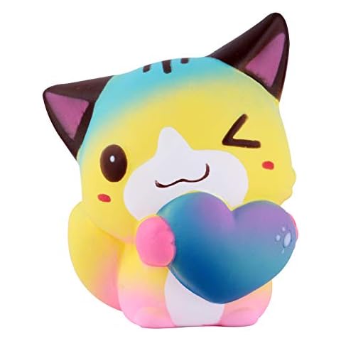 Anboor Squishies Cat Love Heart Kawaii Soft Squishy Slow Rising Scented Animal Squishies Stress Relief Toys Prime Collection Gift 1PCS Cover