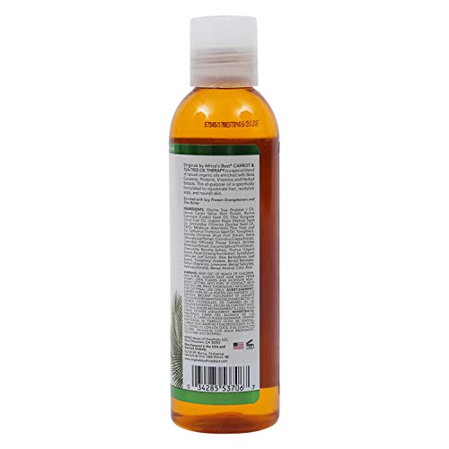 Originals By Africa's Best Carrot Tea Tree Oil Therapy, For Body, Hair And Scalp, Natural Organic Oils Repair, Restores Stimulates, Revitalizes &, Rejuvenates, 6 Oz #TOP6
