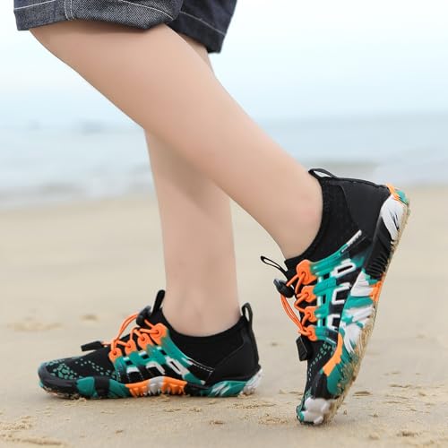 Image of Kids Water Shoes Boys Girls Quick Dry Aqua Socks Barefoot Beach Pool Swim Hiking Lightweight Non-Slip Outdoor