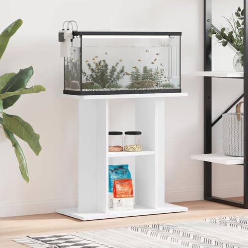 Rantry Aquariumständer Aquarien Schrank Aquarium Unterschrank mit viel Stauraum, Aquarium Tisch mit Stabiler Oberplatte, für Sicheren Stand Weiß 60x30x60 cm Holzwerkstoff