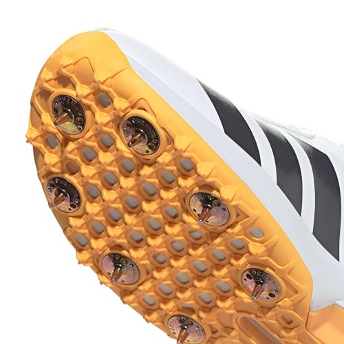 Image of adidas 22YDS Spike Cricket Shoes | Professional Metal Spike Cricket Footwear | Lightweight Grip & Stability | FTWWHT /AUON /LUTA