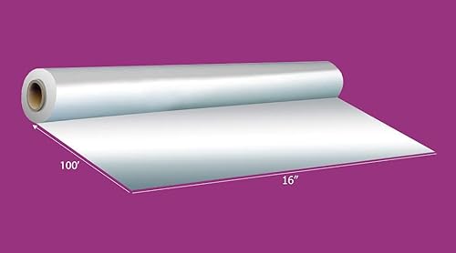 Purple Q Crafts Rollo de celofán transparente de 16 pulgadas de ancho y 100 pies de largo, gruesos, seguros para alimentos, para cestas, regalos,