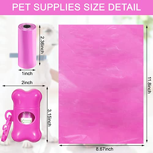 Image of Teling 3000 Count Dog Poop Bags with 3 Dispensers, Hot Pink