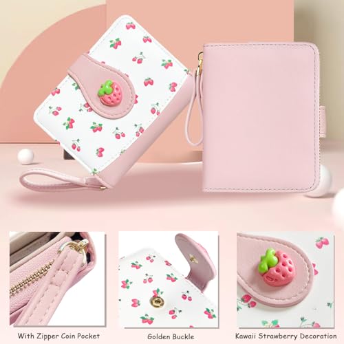 Image of Sunwel Fashion Girls Cutest Prints Wallet Card Slots Small Wallet with Zipper Coin Pouch Wallet for Women