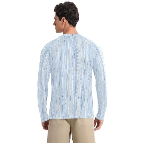 Linen Texture Stripe Dyed Men's Rash Guard Comfortable Comfort Mens Sun Protection Long Sleeve Summer2