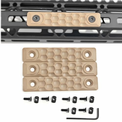 APLUSGEAR 4 Pcs Honeycomb Engraving Nylon 8CM Long CNC RS Handguard Non-Slip Rail Cover for M-Lok Compatible Systems Accessory