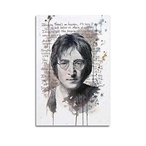 Frases De John Lennon Poster décoratif sur toile pour chambre à coucher 30 x 45 cm - Les Beatles, Paul McCartney, John Lennon, RIngo Starr, George Harrison Frases De John Lennon Poster décoratif sur toile pour chambre à coucher 30 x 45 cm