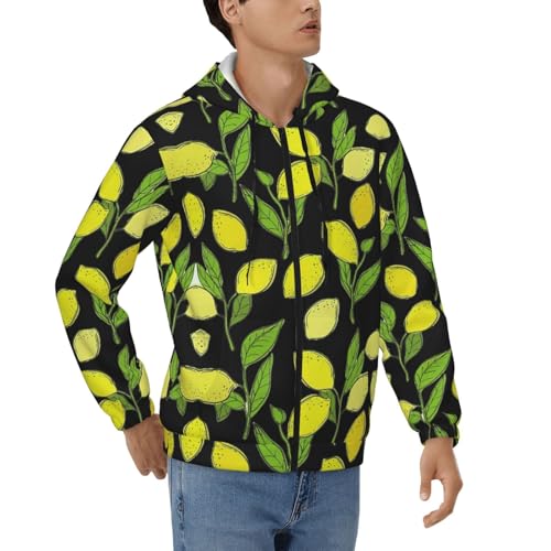 Sweat à capuche full zip homme veste sport jaune thermique coupe large
